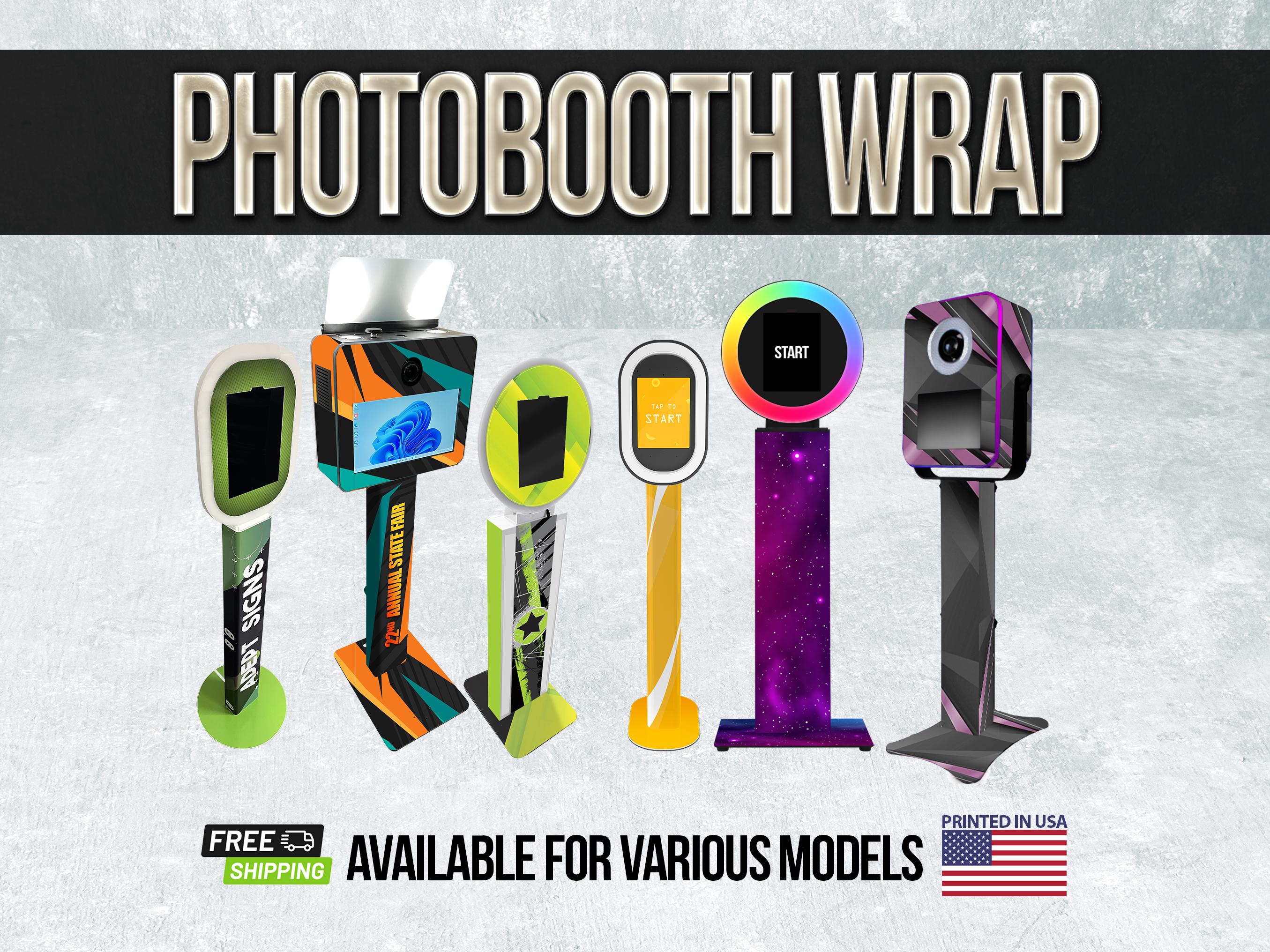 Custom Photo Booth Wrap for Various Models - Waterproof, Glossy, High and Low Tack
