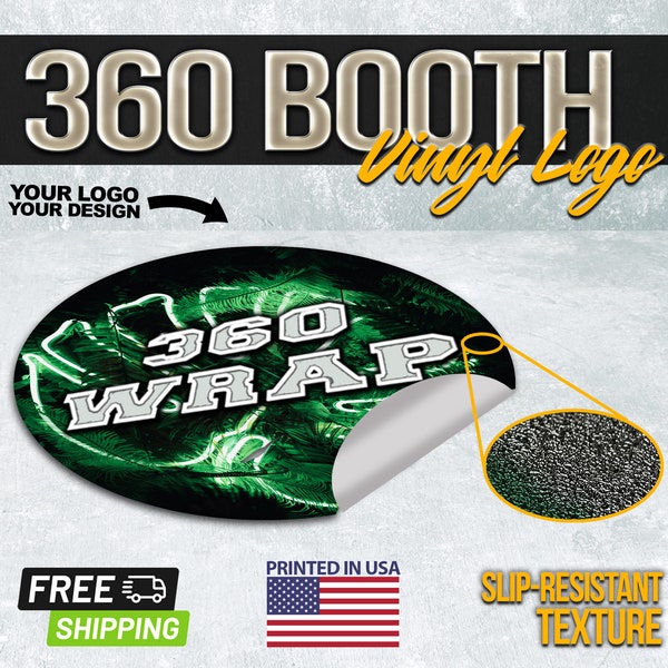 360 Photo Booth Logo - Personalized Vinyl Logo Wrap for your 360 Spinner or 360 Photo Booth | Slip-Resistant Decal