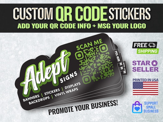 Custom Waterproof and Permanent QR Code Stickers Add Your Logo