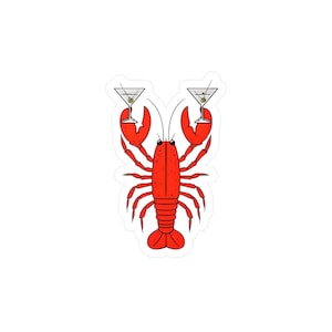 Lobster Lovers Kiss-Cut Vinyl Decals | Fun Nautical Decor, Seafood Themed Stickers, Gifts for Chefs, Beach House Accents, Party Favors