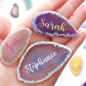 Personalised Name Gift Crystal Agate Slices