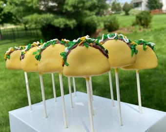 Taco theme cake pops