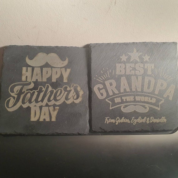 Details about   Fathers day dad,grandad Personalised classic mini slate coaster 
