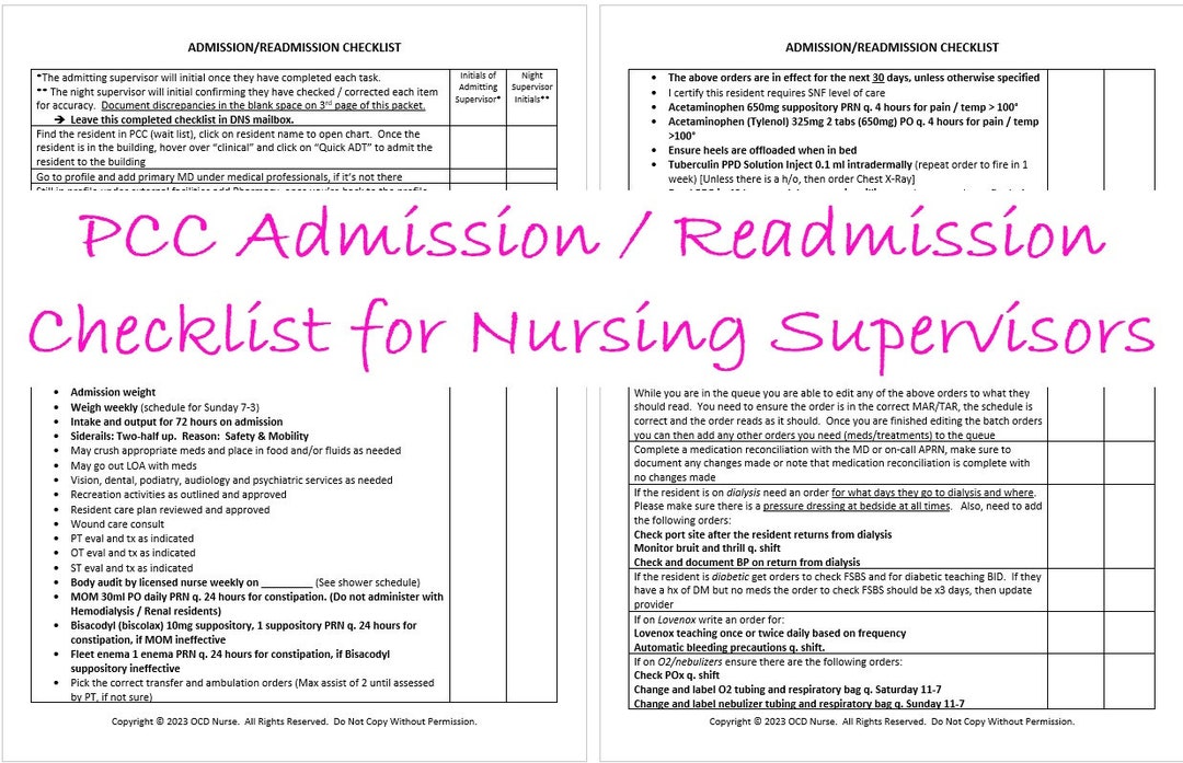 pcc-admission-readmission-checklist-for-supervisors-etsy