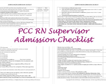 PCC Admission / Readmission Checklist for Supervisors