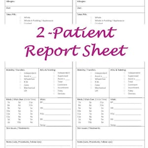 2-Patient Report Sheet