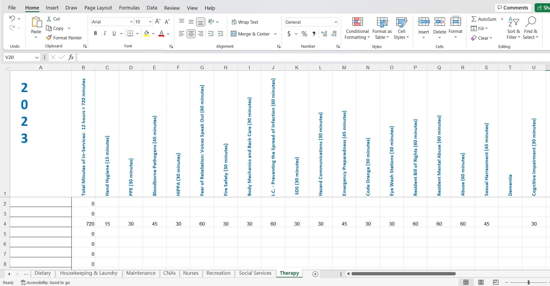 In-service & Competency Tracking Workbook - Etsy