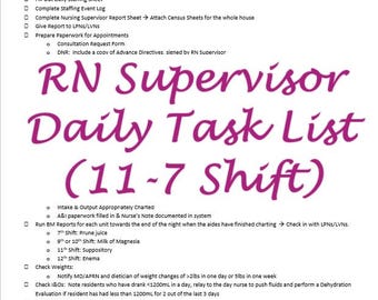 LTC: Checklist 11-7 per supervisori infermieristici!