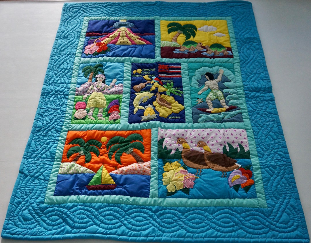 Hawaiian Quilts Baby Blanket Comforter Wall Hanging Hand Etsy