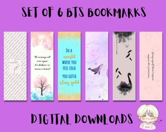 Bangtan Bookmark Bundle | Printable Bookmarks | Set of 9 | 2x6