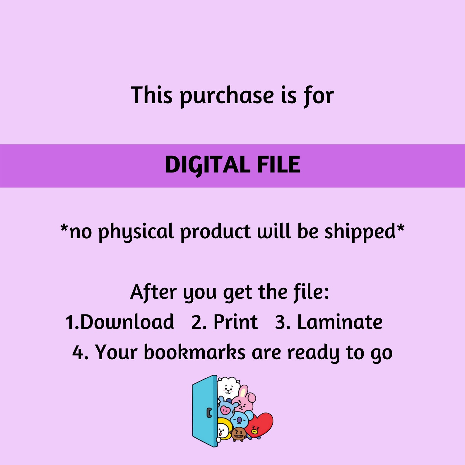 Printable BTS Inspired Bookmarks Set of 6 Digital Bookmarks - Etsy