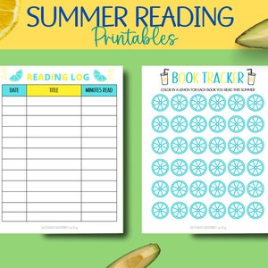 Summer Reading Log Printable, Book Tracker for kids, Summer Reading Challenge, Reading Log for kids