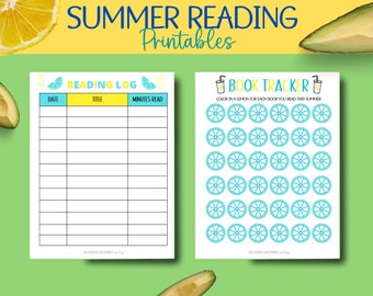 Sommer Reading Log Printable, Book Tracker für Kinder, Sommer Reading Challenge, Reading Log für Kinder