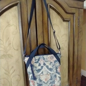 Jacobean Print Fabric Crossbody Bag