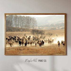 Wild Horses Wall Art, Horses Running, Horse Herd, Western Wall Art, Digital Download