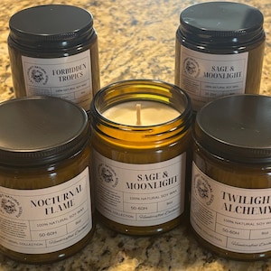 Nocturnal Collection | Witchy & Gothic Candles | Luxury Eco-Friendly Aromatherapy Gift for Home, Handmade Soy Candles
