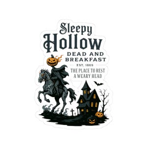Sleepy Hohle Dead and Frühstück Aufkleber - Kopfloser Reiter Halloween Aufkleber (3x3, 4x4, 6x6)