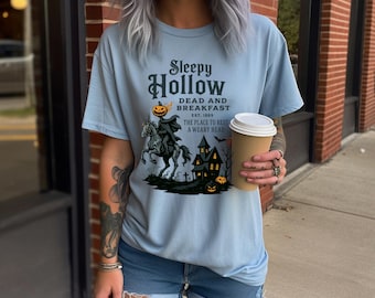Sleepy Hollow Dead & Breakfast T-shirt – Comfort Colors Vintage Halloween-tröja