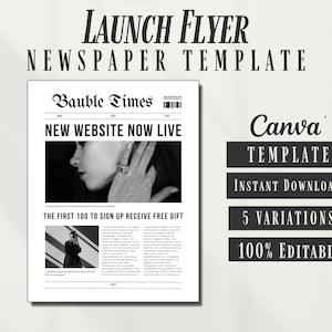 Launch Day Flyer Instant download newspaper template printable newspaper Canva flyer template course flyer template lash class flyer