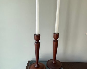 Wooden Candleholders - set of 2