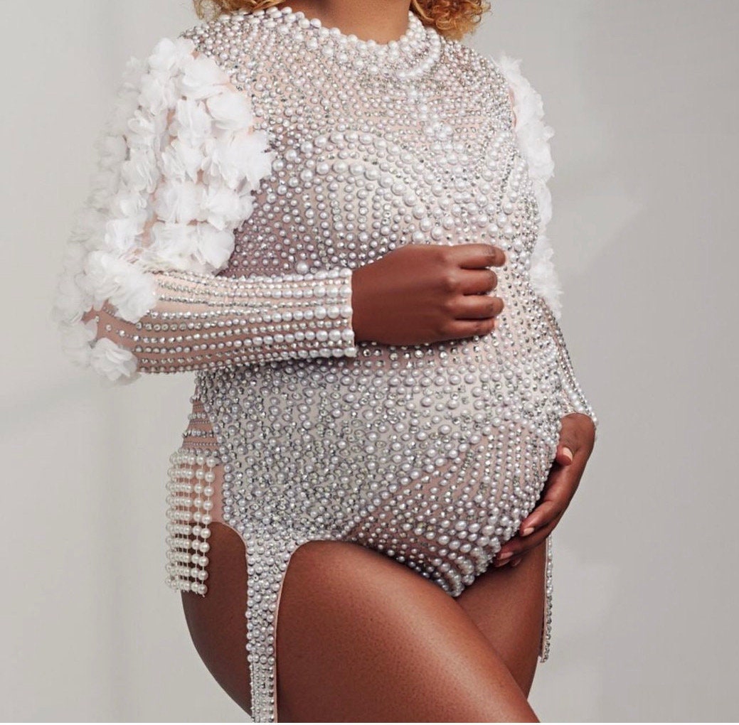 Sleeveless Knit Maternity Bodysuit, Sleeveless Pregnancy Bodysuit With  Plunging Neckline, Soft Jersey Maternity Bodysuit in Many Colors 