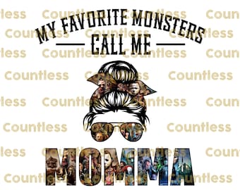 Momma Sublimation, Png, Instant Download, Sublimation Designs,  Messy Bun, Horror, Halloween, Shirt Print, DTG Printing