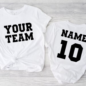 Custom Sports T-shirt Front and Back Name and Numberyour Team - Etsy