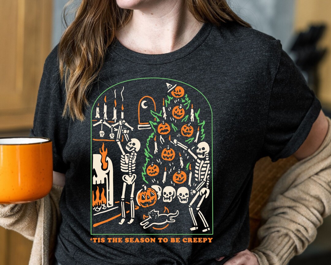 Tis the Season to Be Creepy Shirt Dead Inside Halloween Shirt Black