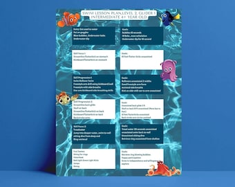 Swim Lesson Plan Intermediate Swimmer Glider 1 Level 2 Swimming Instructor Planner