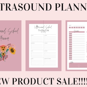 Ultrasound Tech Pink Sonographer School Technician Planner Student Clinical Journal Radiology ARDMS Technician Guide Notebook Digital PDF