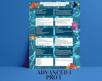 Swim Lesson Plan Advanced 1, Level 5, Pro 1 Swimming Lessons Instructor Planner Digital PDF JPG
