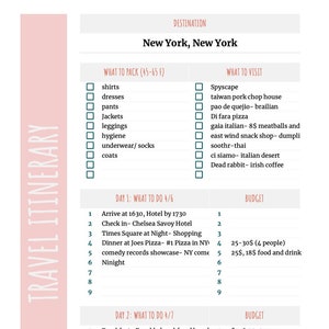 Reisroute Eenvoudig Gemakkelijk Google Spreadsheets-sjabloon reisplanner vakantieplanner