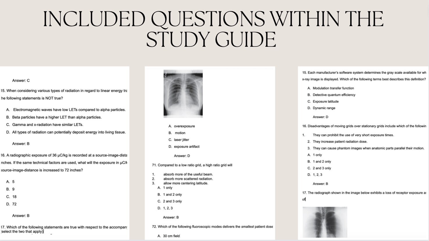 ARRT Rad Tech Board Exam Radiology Study Guide Radiography Registry ...