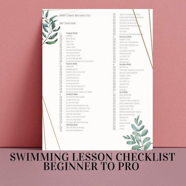 Swimming Lesson Plan Template Etsy Swimming Lesson Plan Template Etsy