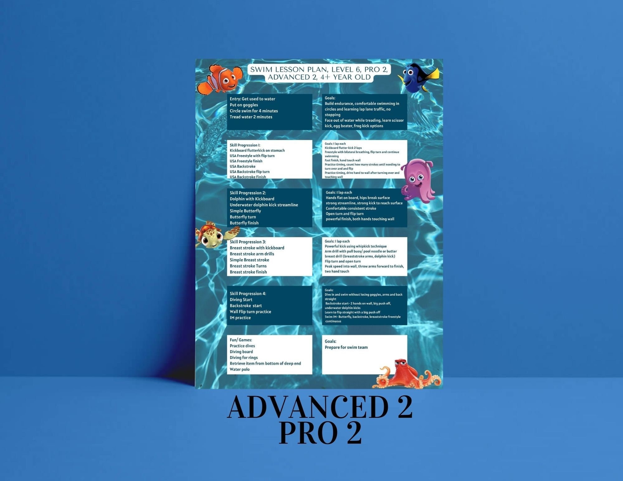 Swimming Lesson Advanced 2 Pro 2 Prepare for Swim Team Lesson Plan Swim ...