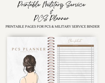 Printable PDF PCS Binder Deployment Planner Military Move Checklist Divider Document Military Service Army Navy Air Force