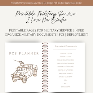 Military Binder I Love Me Binder Organizer PCS Deployment Neutral ...