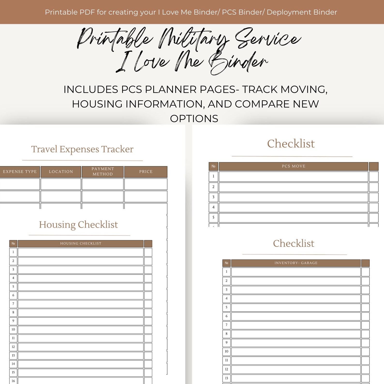Military Binder I Love Me Binder Organizer PCS Deployment Neutral ...