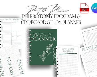 Phlebotomy Program Planner: CPT Exam Study & Venipuncture Log (Digital Download)