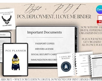 Military PCS & Deployment Planner: Airforce Spaceforce Checklist (Digital Download)