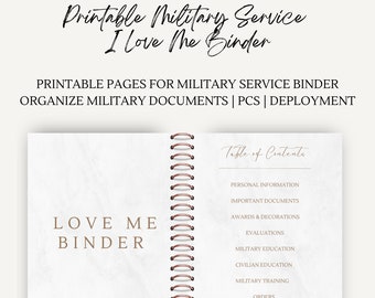 I love me binder Military Service Binder Certificates Awards Army Navy Airforce Marine Corps Organizer Divider