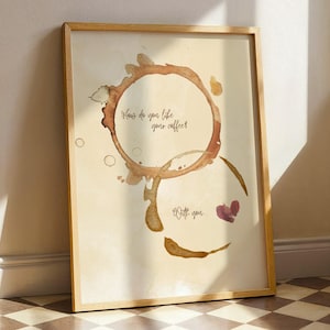 How Do You Like Your Coffee | Romantic Coffee Stain Wall Art Print | Aesthetic Neutral Quote Poster | Gift for Coffee Lovers | Coffee Art