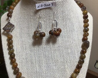 Crackle Agate and Nugget Agate jewelry set