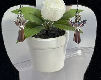 Rhinestone Angel Earrings