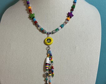 Tribal multi color 18 to 20 inch necklace with pendant