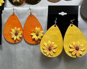 Flowers - Yellow and Bright Earrings