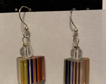 Cane Glass Earrings
