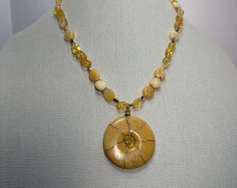 Wire wrapped Stone pedant necklace