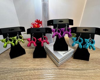 Balloon Animal Earrings - Fun Colorful Dangle Earrings