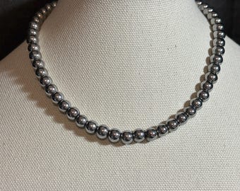 Silver Glass Pearls with Toggle Closure Focal - two designs - 17 inch necklaces